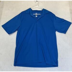 PGA Tour Golf Polo Shirt Mens Medium M Solid Blue Casual Work Dry